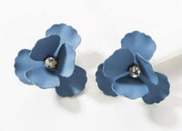 Blue Bubbles Flower Earrings