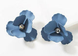 Blue Bubbles Flower Earrings